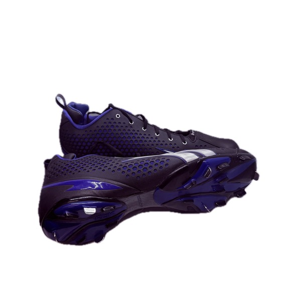 Reebok NFL Football Cleats Black Royal Blue Silver Men Size 16 Rare - Picture 5 of 7